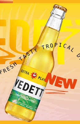 Vedett Extra Playa beer pack shot